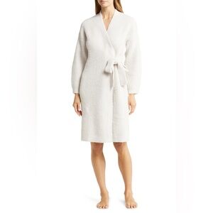 Barefoot Dreams Side Tie Robe CozyChic Cream Knit Luxury Robe Small